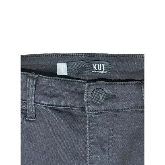 Kut from the Kloth Connie Fab Ab Ankle Skinny Jeans Women's 10 Raw Hem Black - Picture 3 of 9